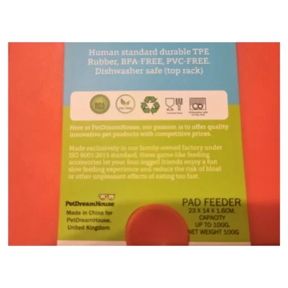 Pet Dream House Lick Paw Pad & Slow Feeder for Dogs - Orange, NWT - Picture 5 of 9